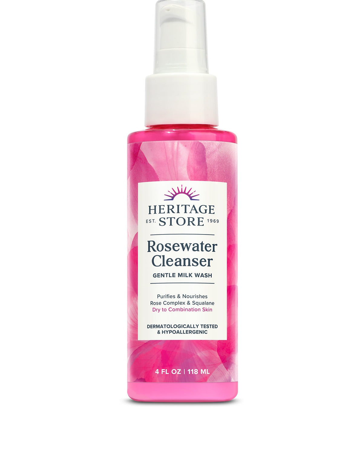 Heritage Store Rosewater Cleanser 4 fl oz