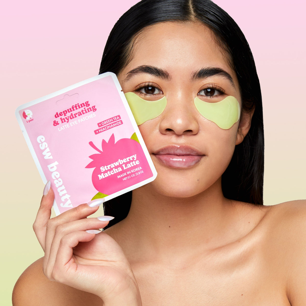 ESW Beauty Strawberry Matcha Latte Eye Patches - 1 Pair