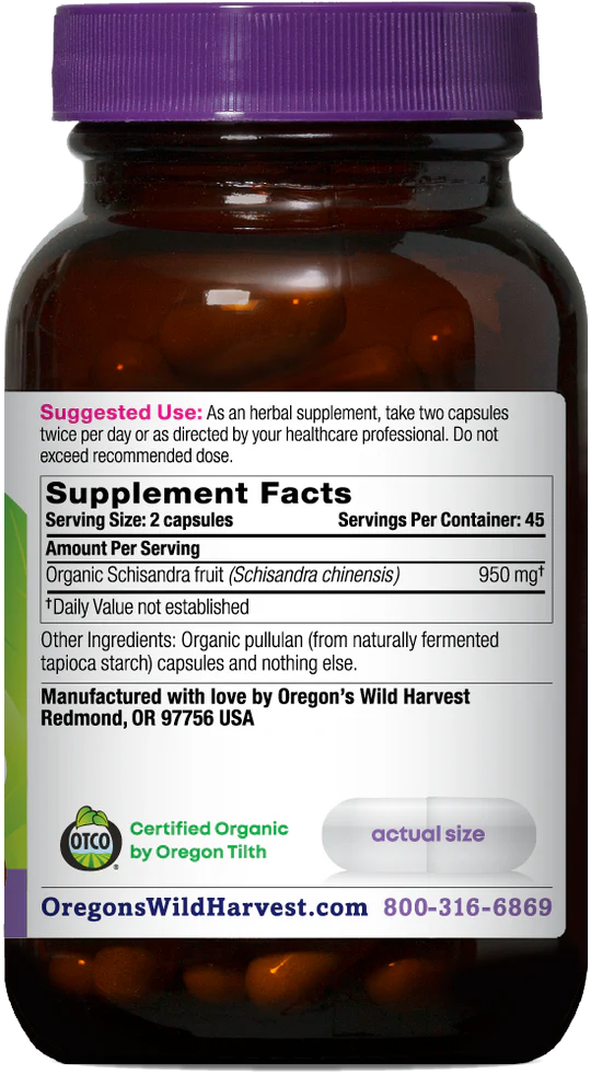 Oregon's Wild Harvest Schisandra 90 Capsules