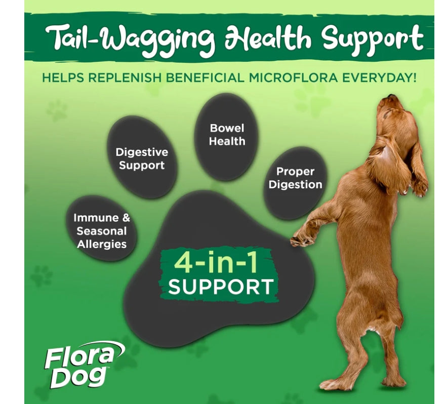 Vital Planet Flora DOG Probiotic 20B 10 Strain 60ct | Dog Gut Value