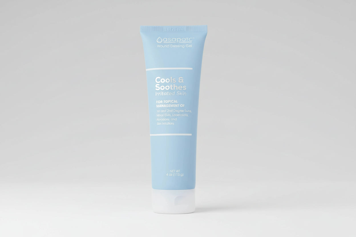 Tube of 'Cools & Soothes' cream by asap ctc on a white background