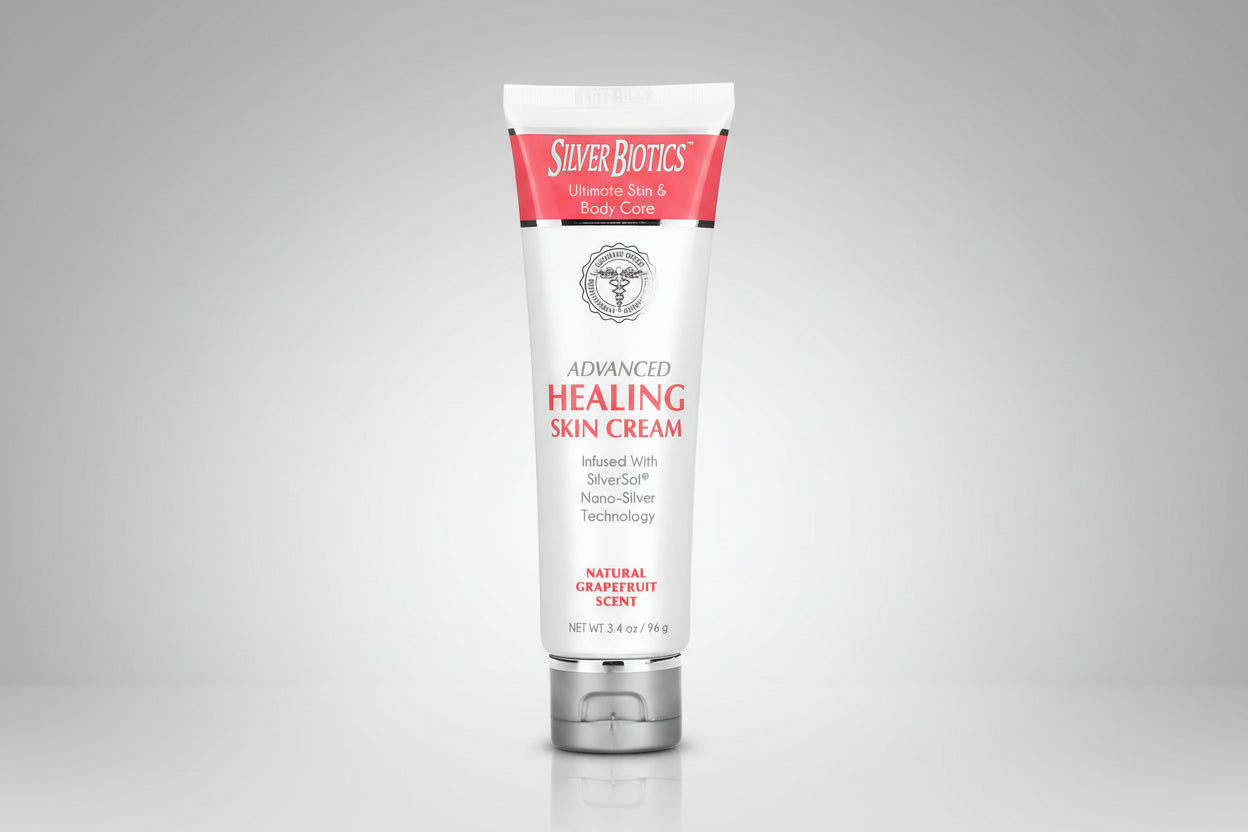 Silver Biotics Advanced Healing Skin Cream on a white background