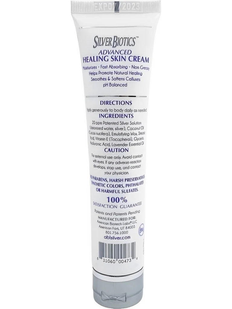 Silver Biotics Advanced Healing Skin Cream tube on a white background