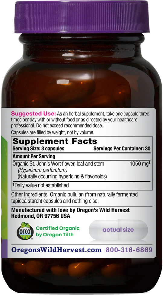 Oregon's Wild Harvest St. John's Wort 90 Capsules