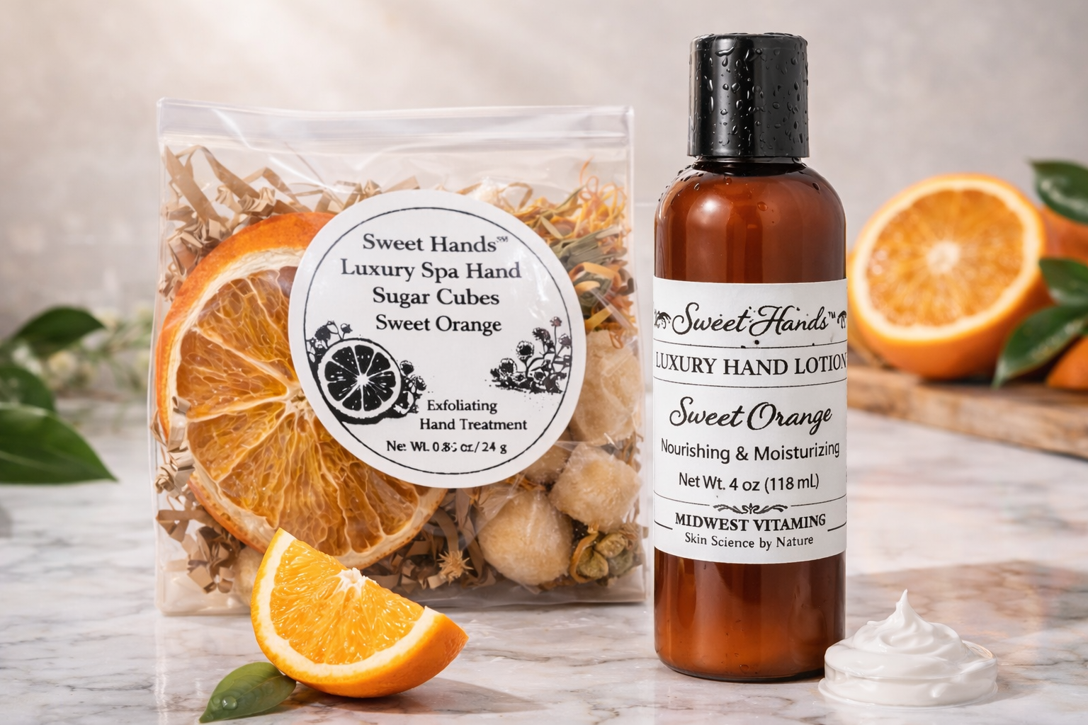 Sweet Orange Hand Care Bundle | Lotion + Sugar Cubes