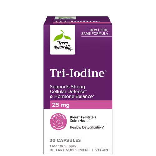Terry Naturally Tri-Iodine 25 mg - Thyroid Support Supplement (30 Capsules)