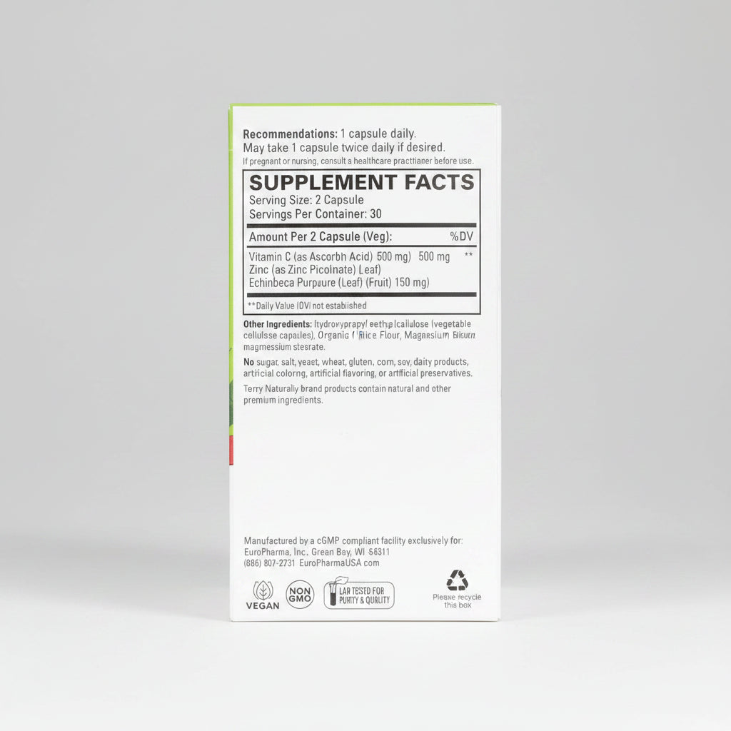 Supplement facts label on a white background