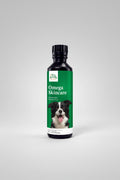 Bottle of Terry Naturally Omega Skincare for dogs on a white background