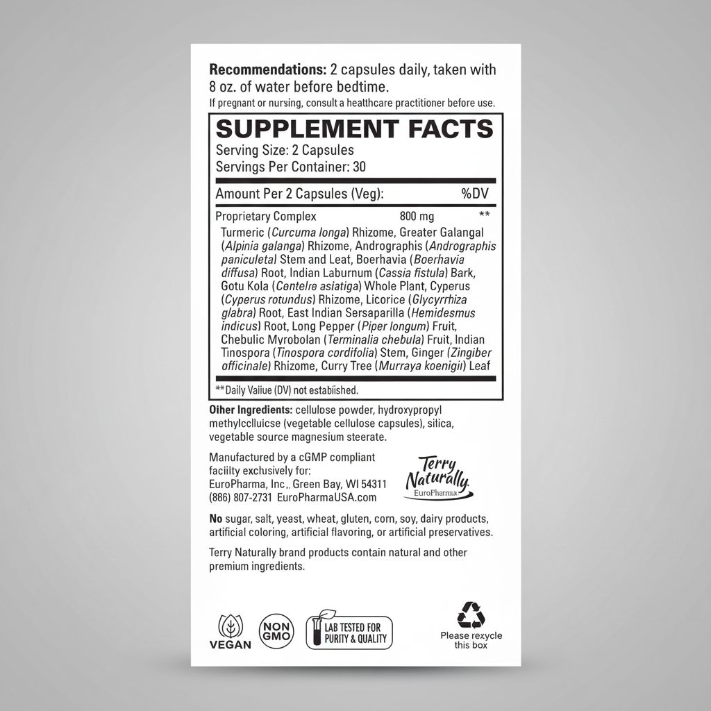 Terry Naturally Ayurvedic Digestive Formula 60 Capsules