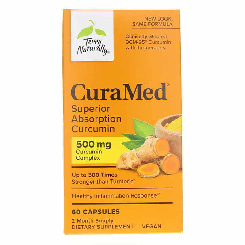 Terry Naturally CuraMed Curcumin supplement packaging on a white background