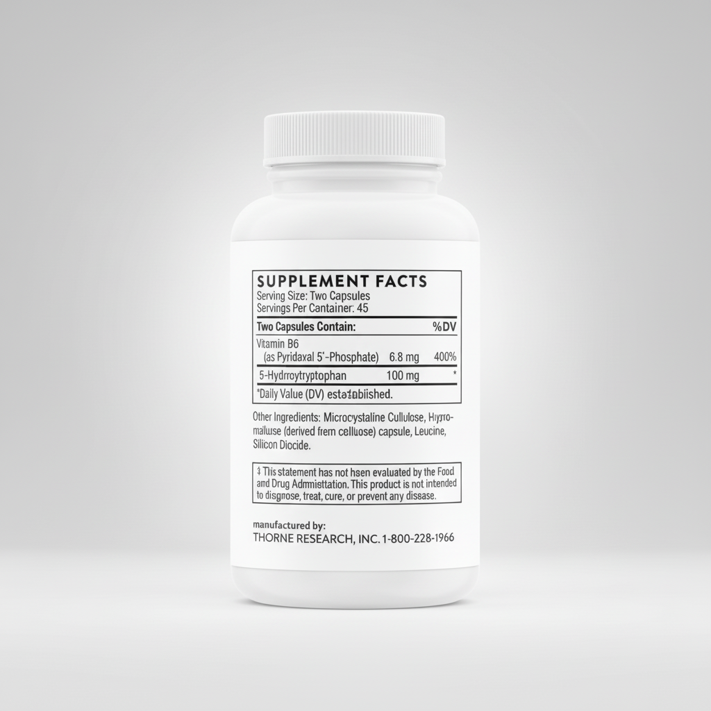 Supplement bottle with label on a white background