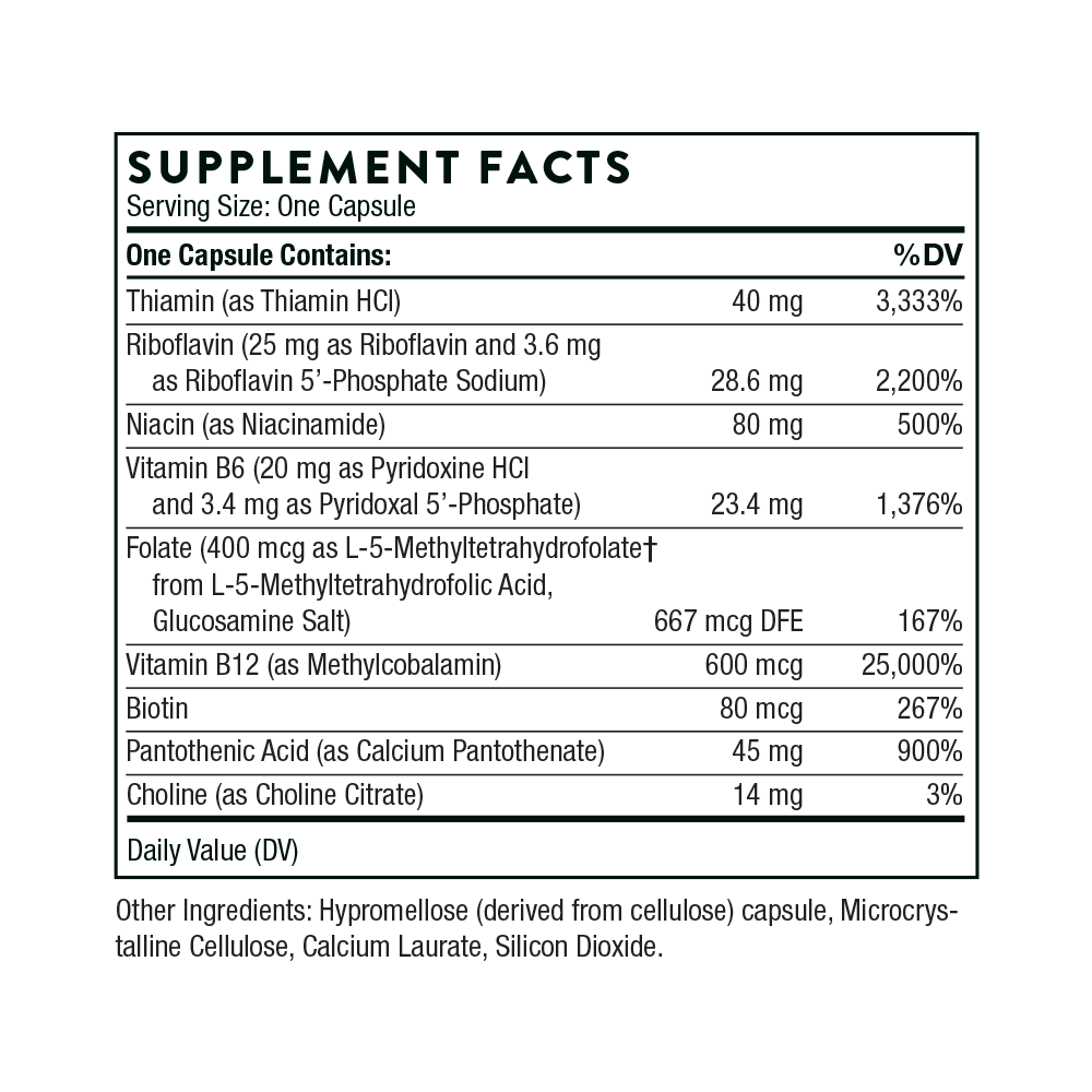 Supplement facts label for a capsule with detailed nutritional information.