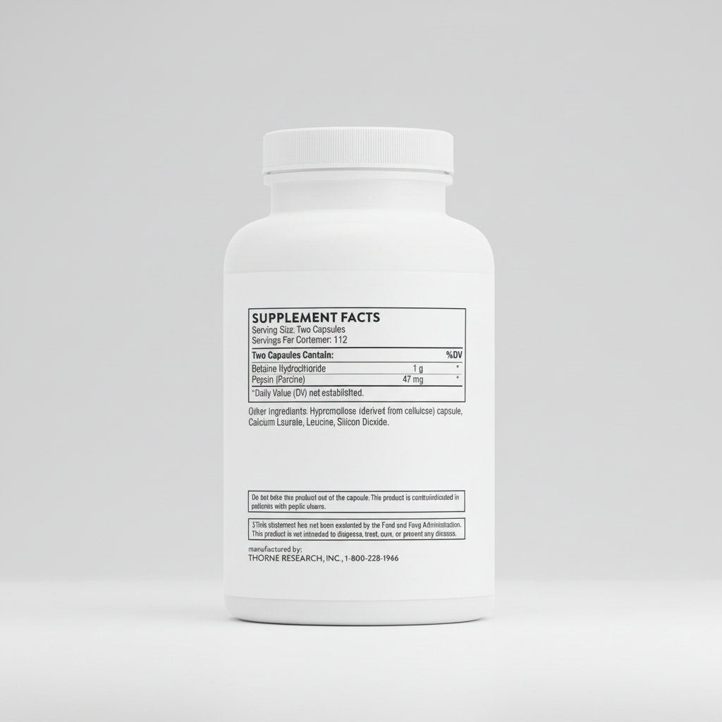 Supplement bottle with label on a white background