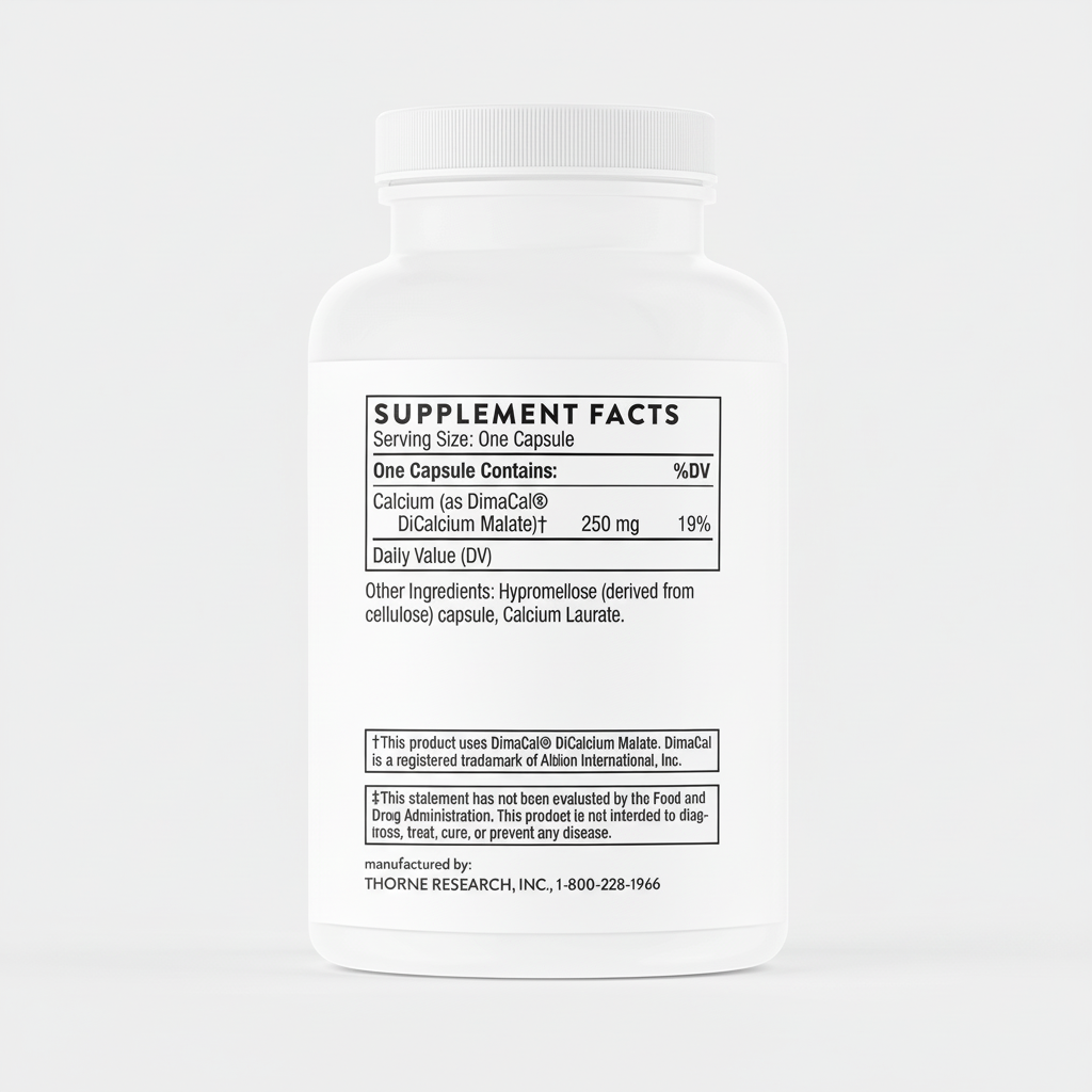 Supplement bottle with label on a white background