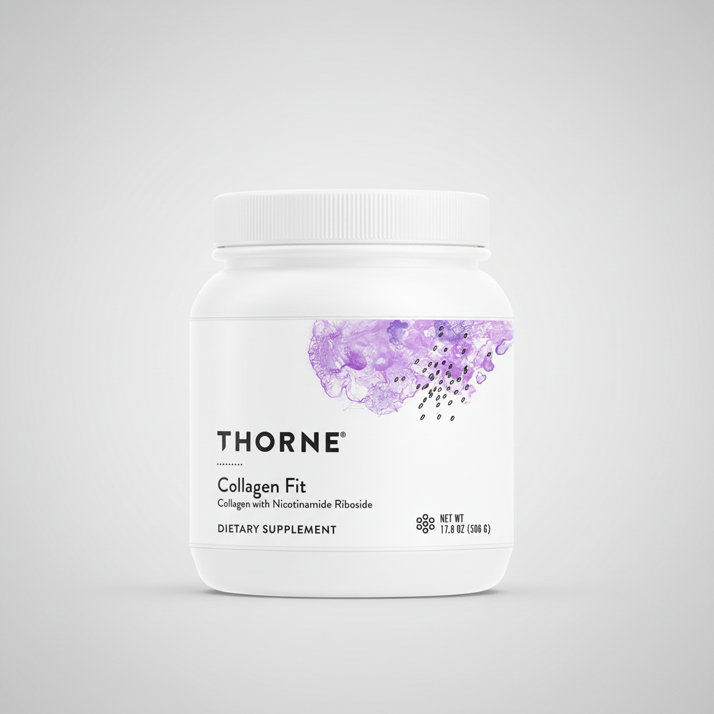 Thorne Collagen Fit supplement container on a white background