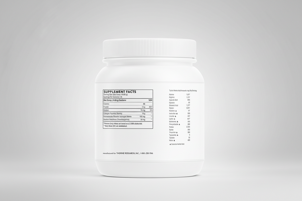 Supplement container with label on a white background