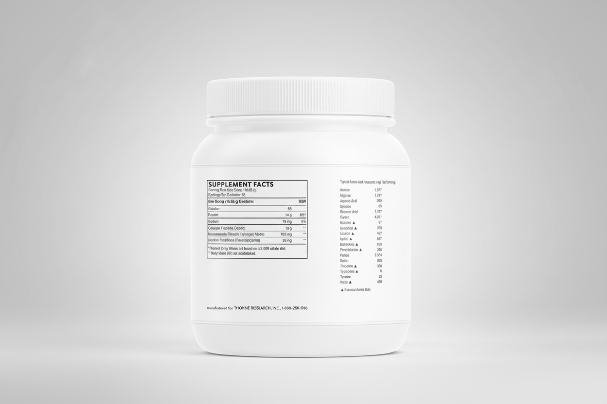 Supplement container with label on a white background