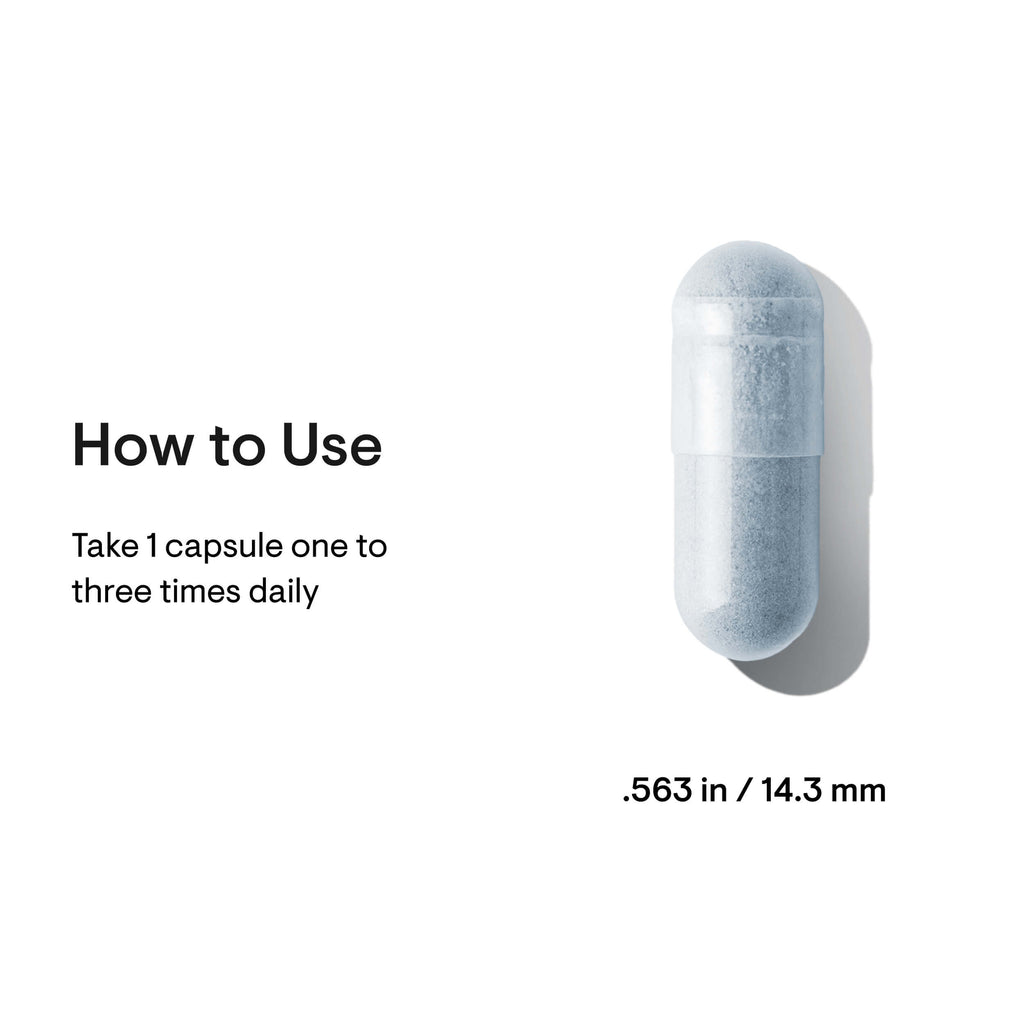 Capsule with measurement details on a white background