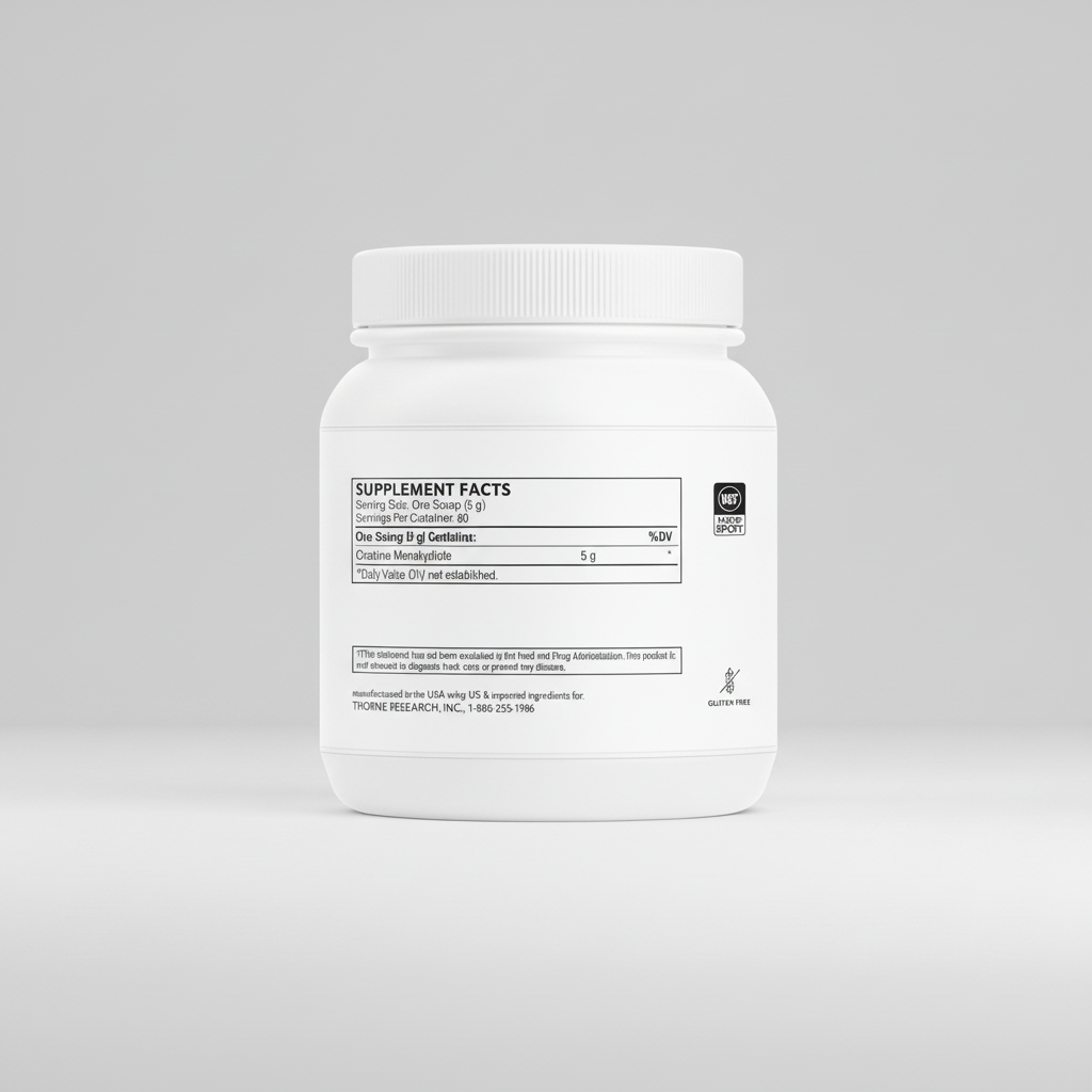 Supplement container with label on a white background