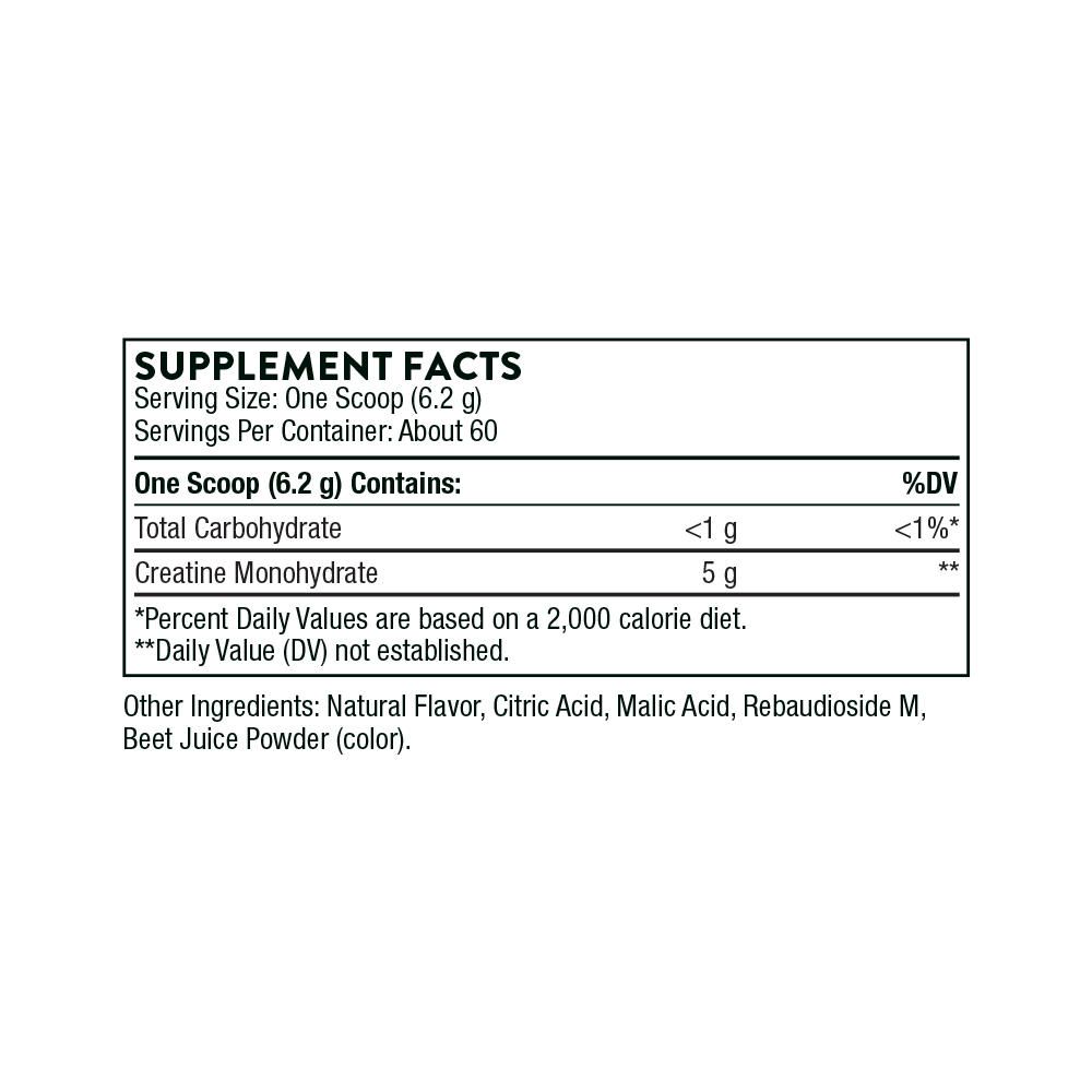 Supplement facts label for a product with serving size and nutritional information.