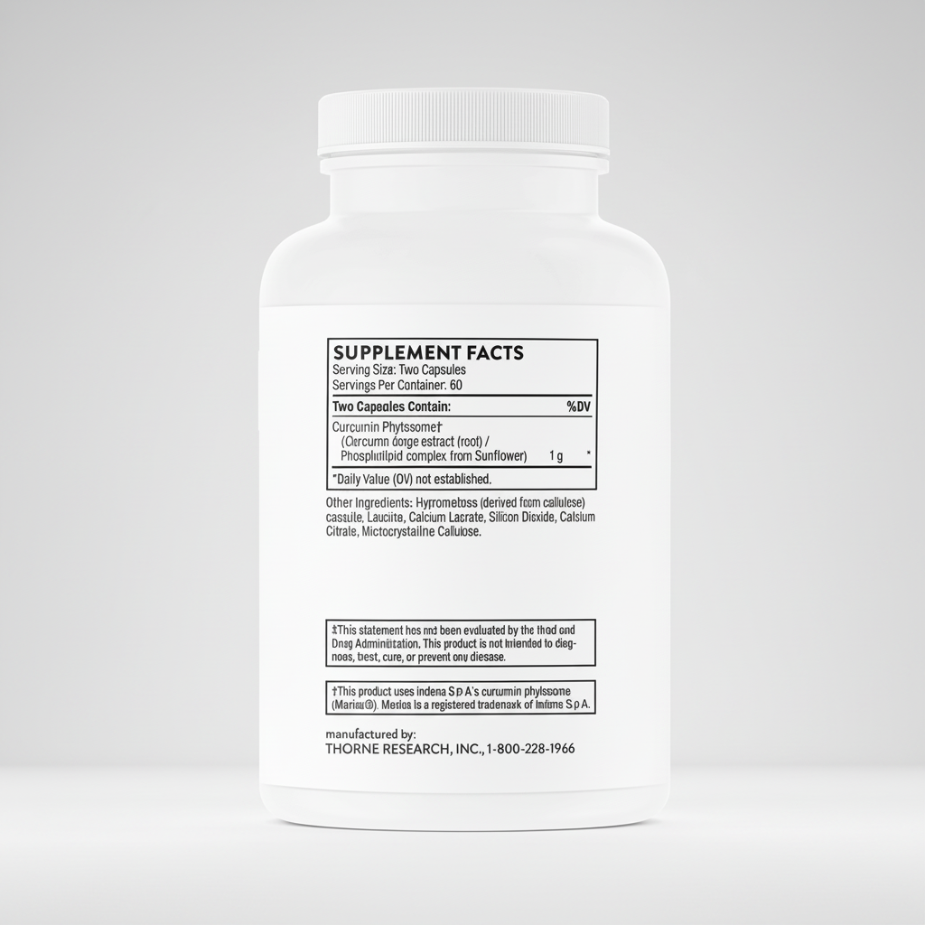 Supplement bottle with label on a white background