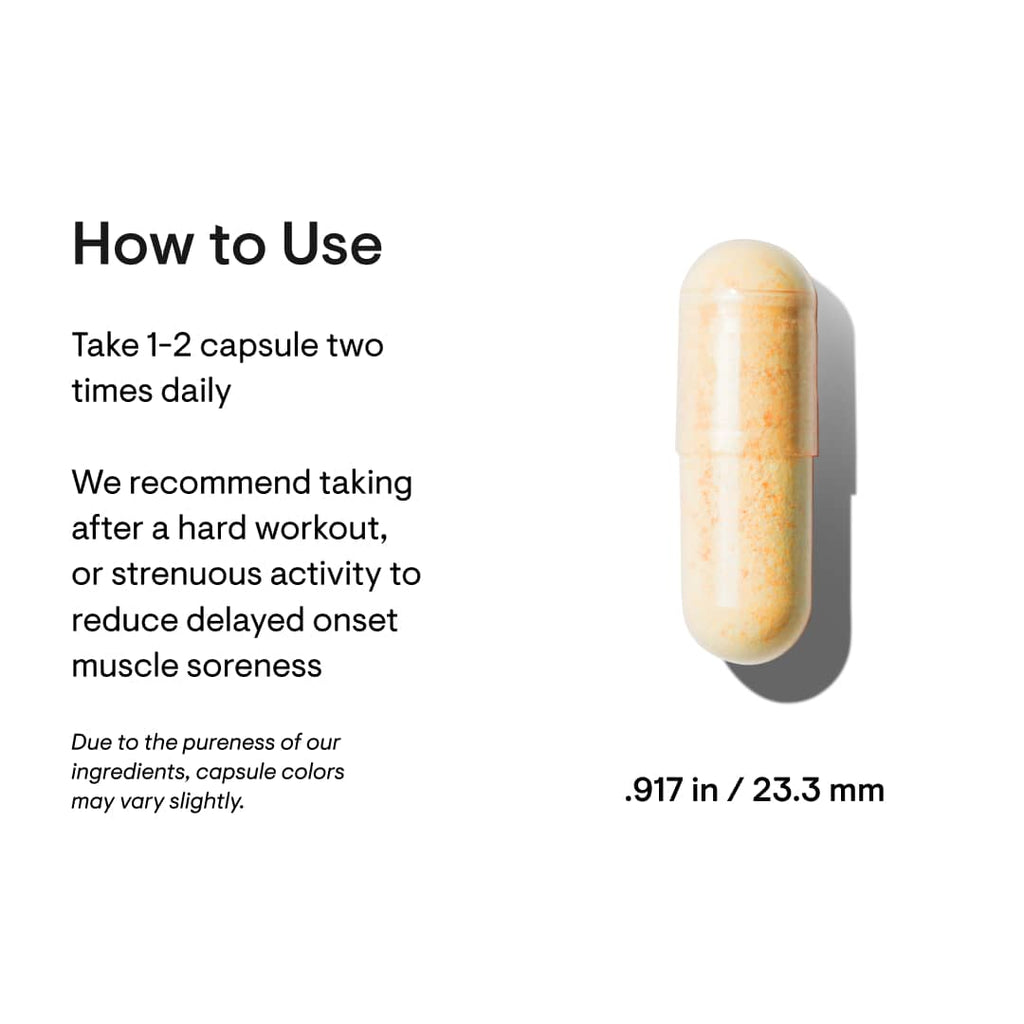 Capsule with usage instructions on a white background