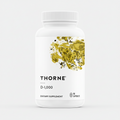 Thorne D-1,000 dietary supplement bottle on a white background