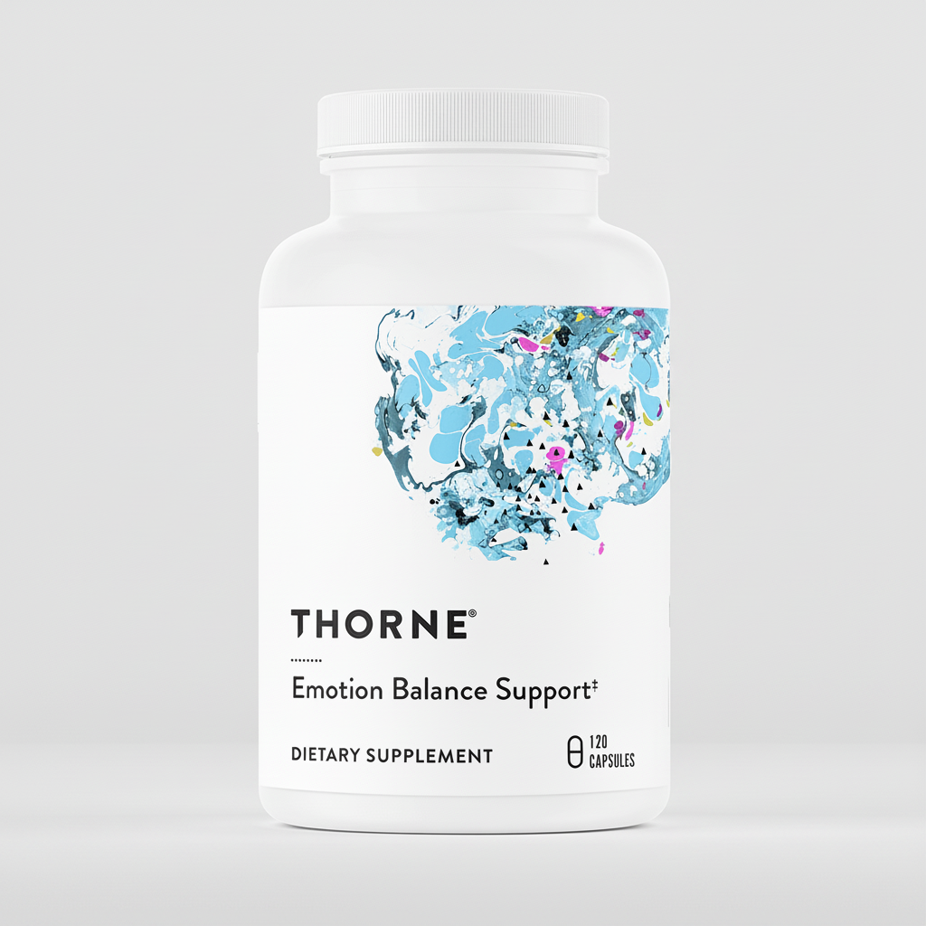Thorne Emotion Balance Support dietary supplement bottle on a white background