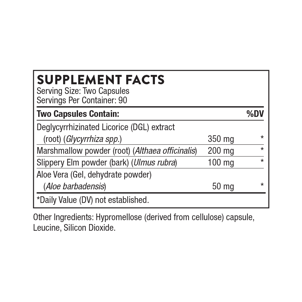 Supplement facts label for a dietary supplement with listed ingredients and their amounts.