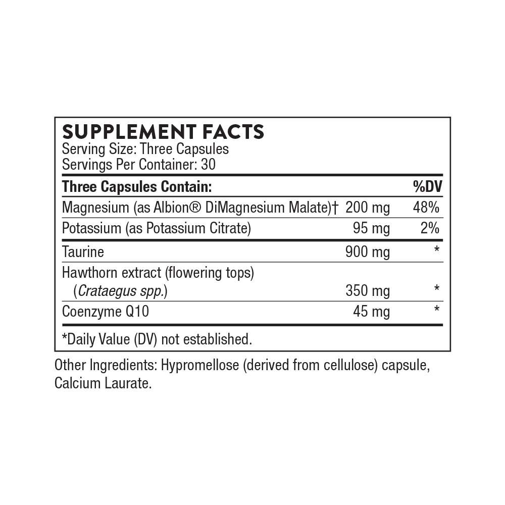 Supplement facts label for a dietary supplement with various ingredients and their percentages of daily values.