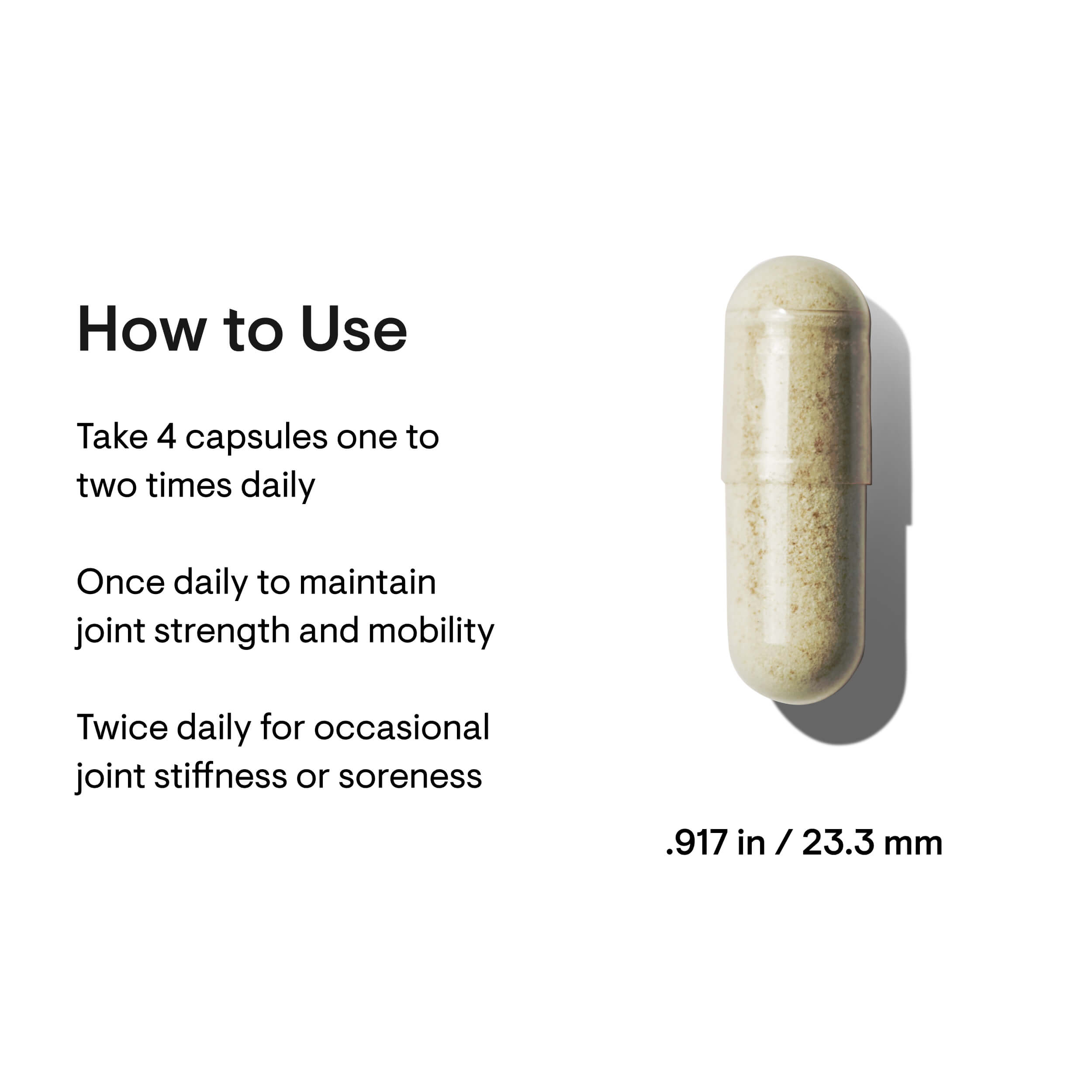 Capsule pill with usage instructions on a white background