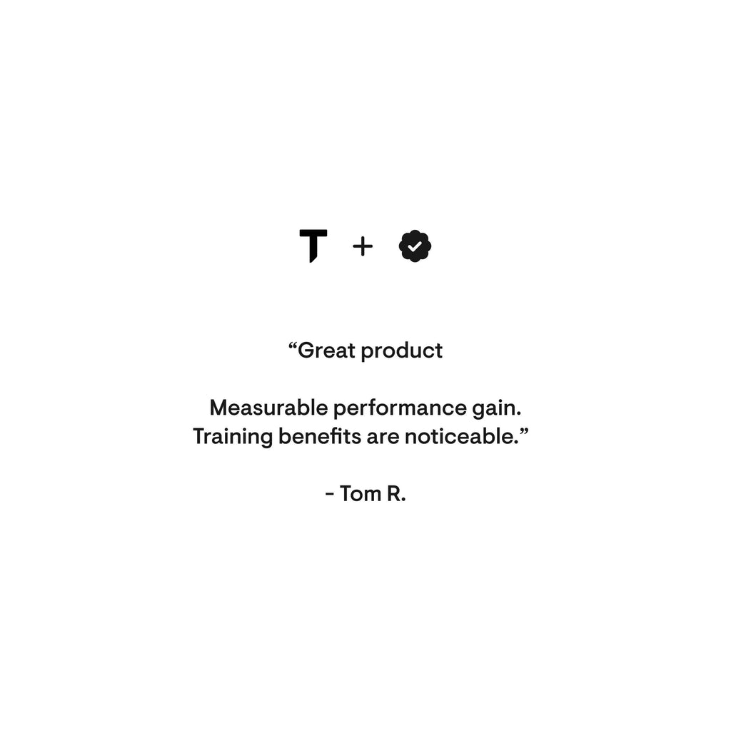 Text testimonial with a logo on a white background