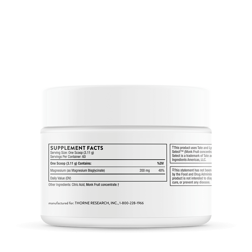 White supplement container with label on a black background