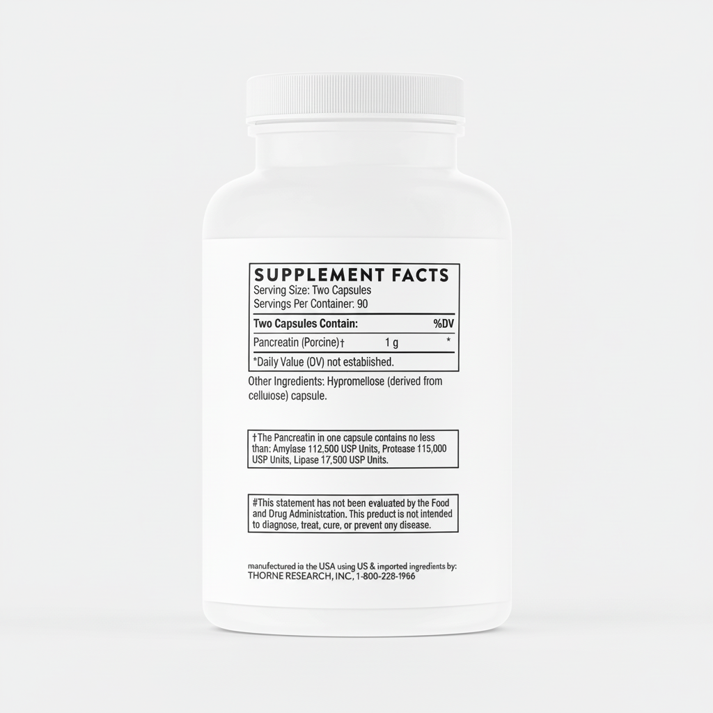 Supplement bottle with label on a white background