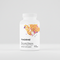 Thorne Pancreatic Enzymes dietary supplement bottle on a black background