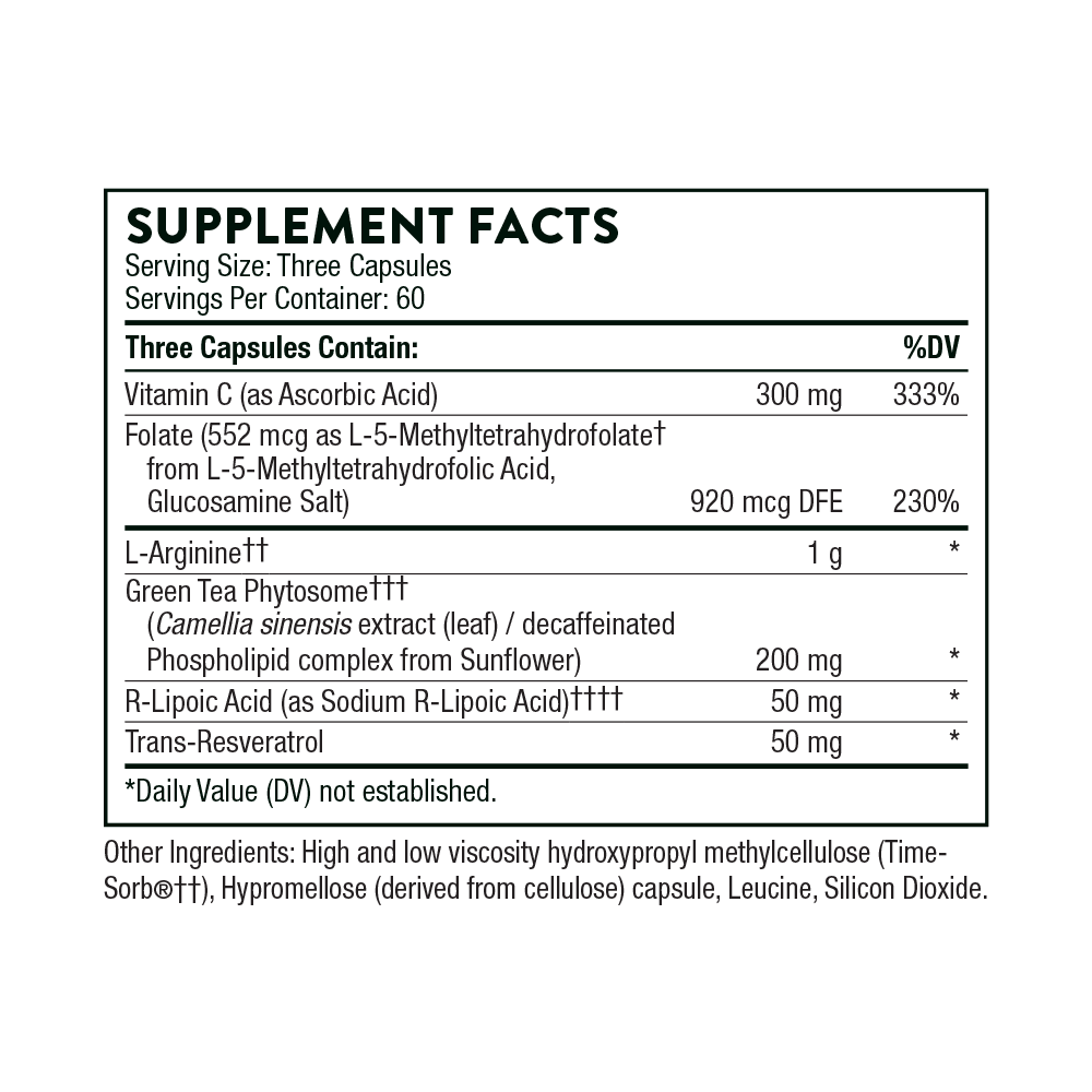 Supplement facts label with detailed nutritional information on a white background