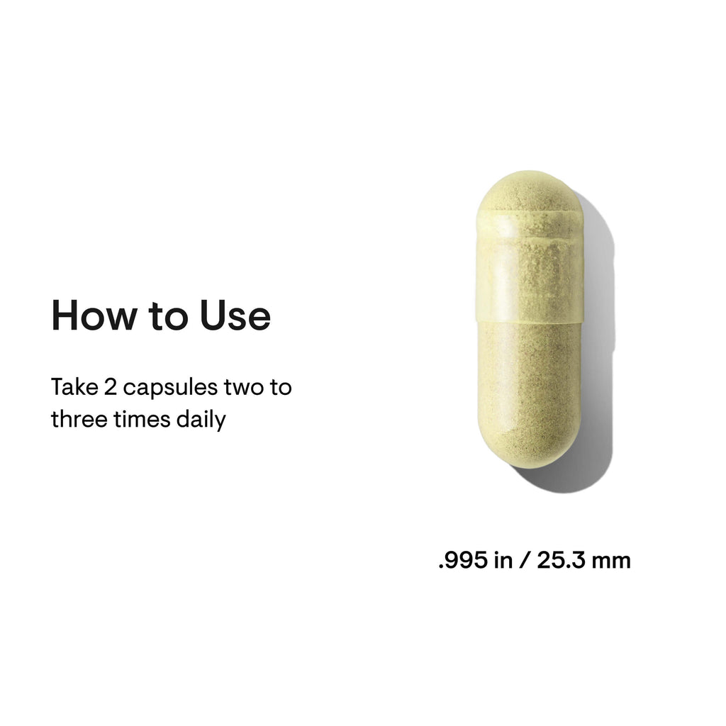 Yellow capsule pill with usage instructions on a white background