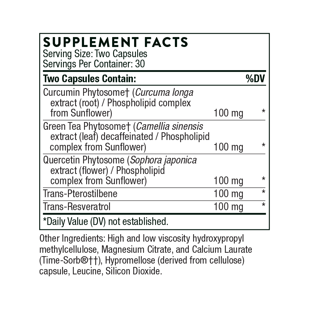 Supplement facts label for a dietary supplement with various active ingredients.
