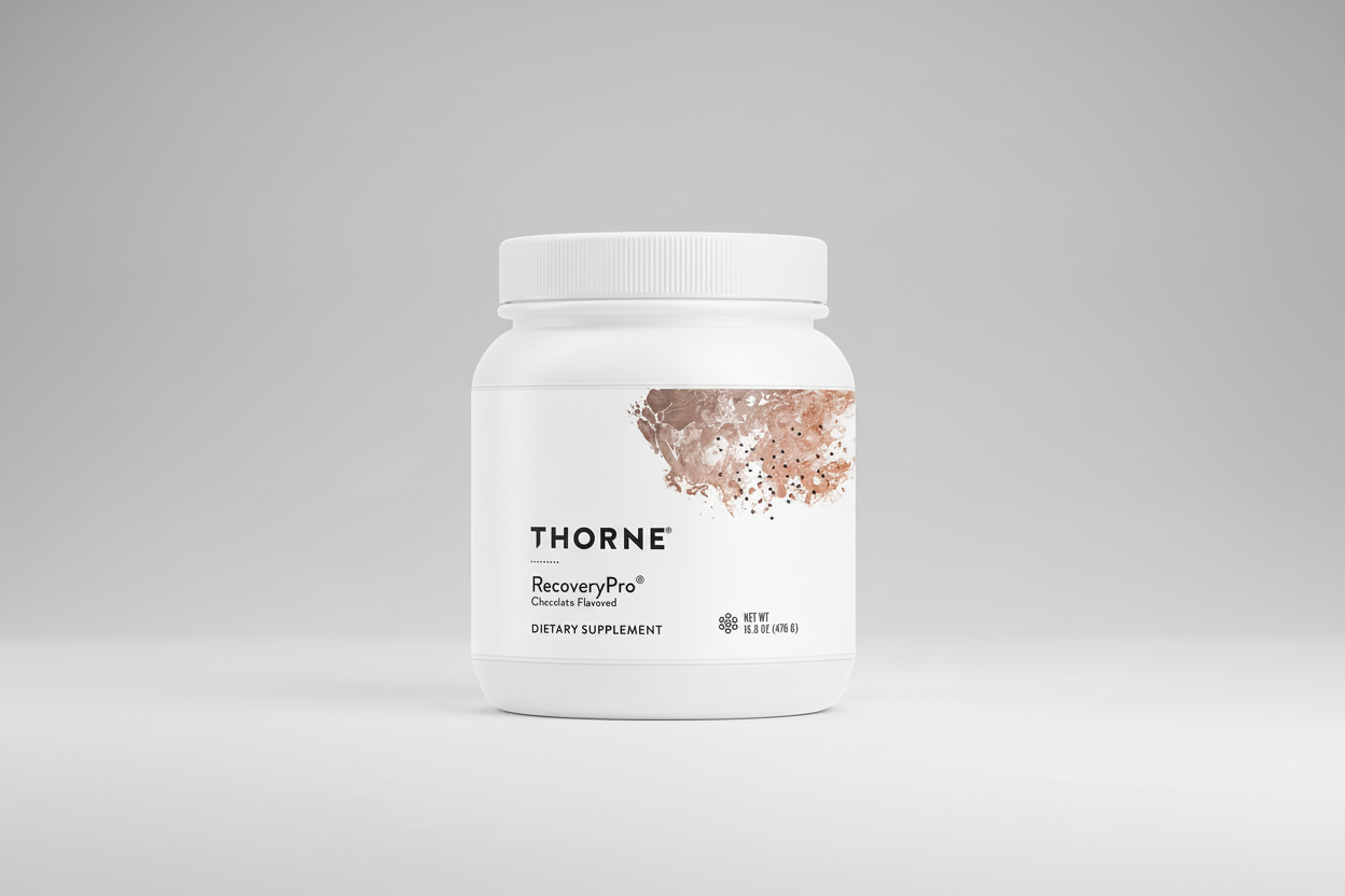 Thorne RecoveryPro dietary supplement container on a white background