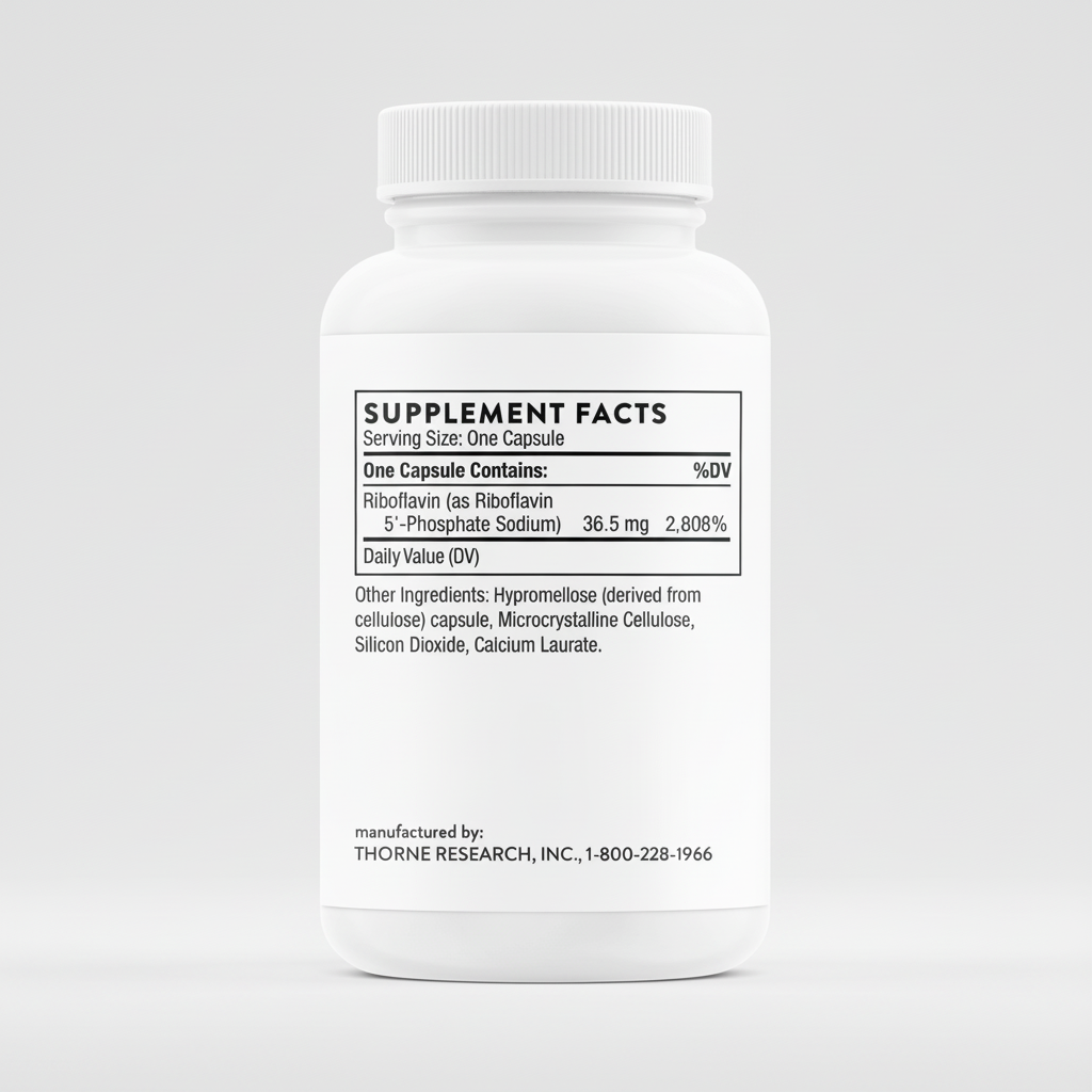 Supplement bottle with label on a white background