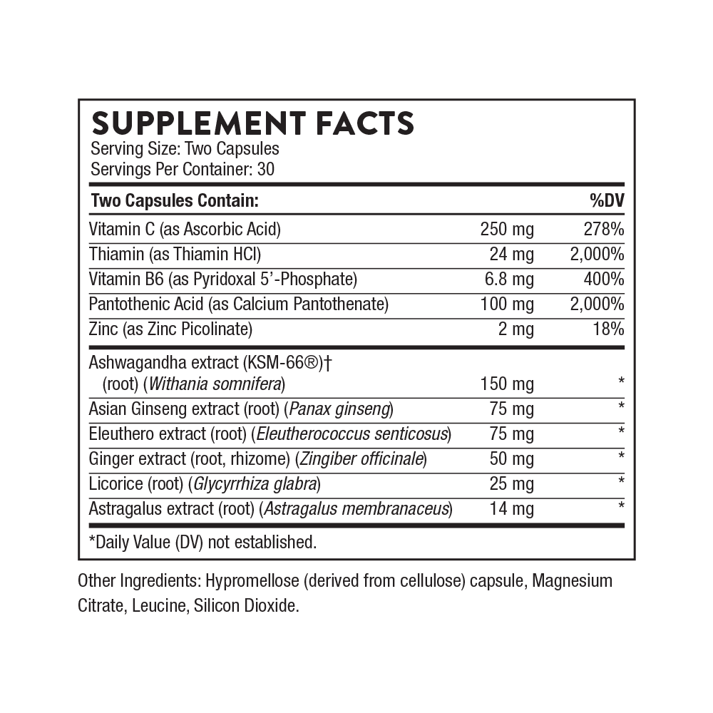 Supplement facts label with detailed nutritional information on a white background