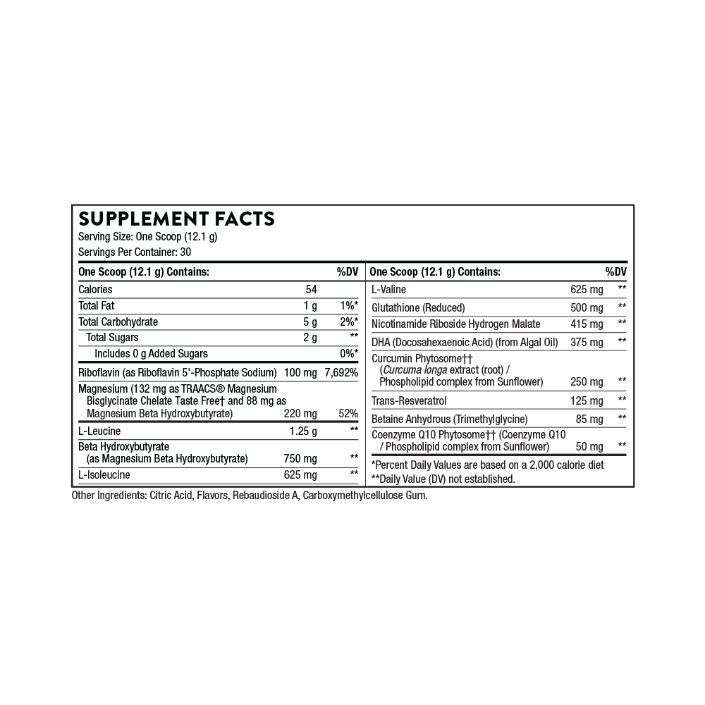 Supplement facts label on a white background
