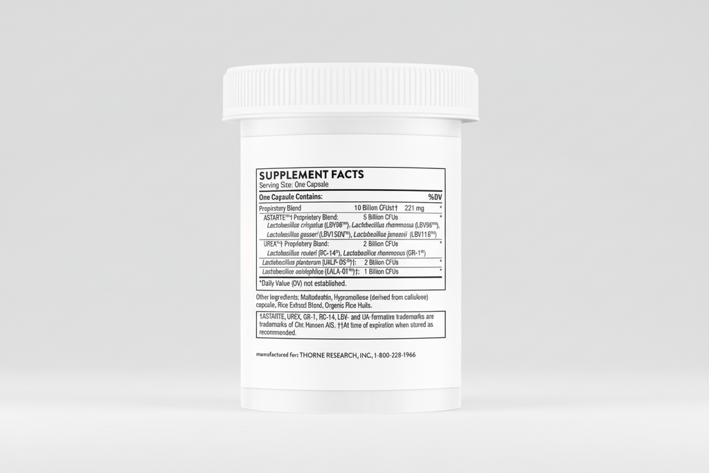 supplement fact on white bottle