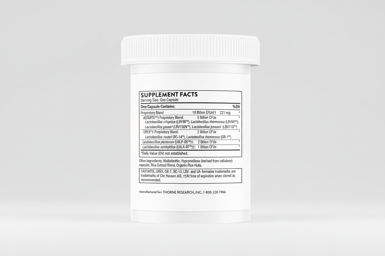 supplement fact on white bottle