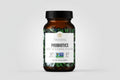 Truvani probiotics supplement bottle with green leaf design on a white background
