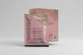 Truvani plant-based protein powder package with floral design on a white background