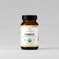 Truvani Vitamin D3 supplement bottle with a floral background