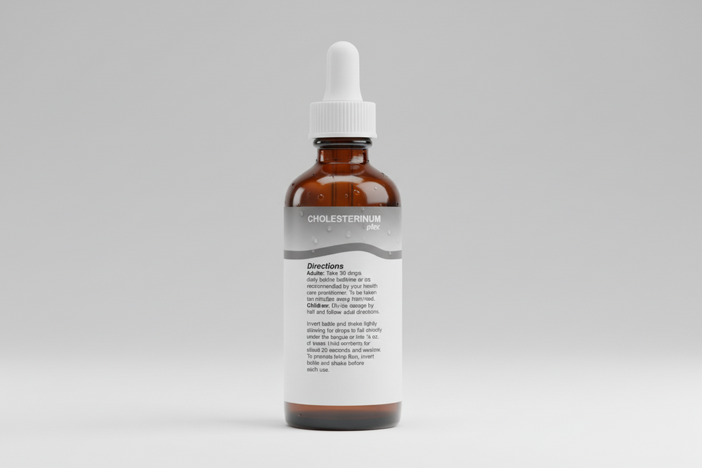Directions for Cholesterinum plex on a white background