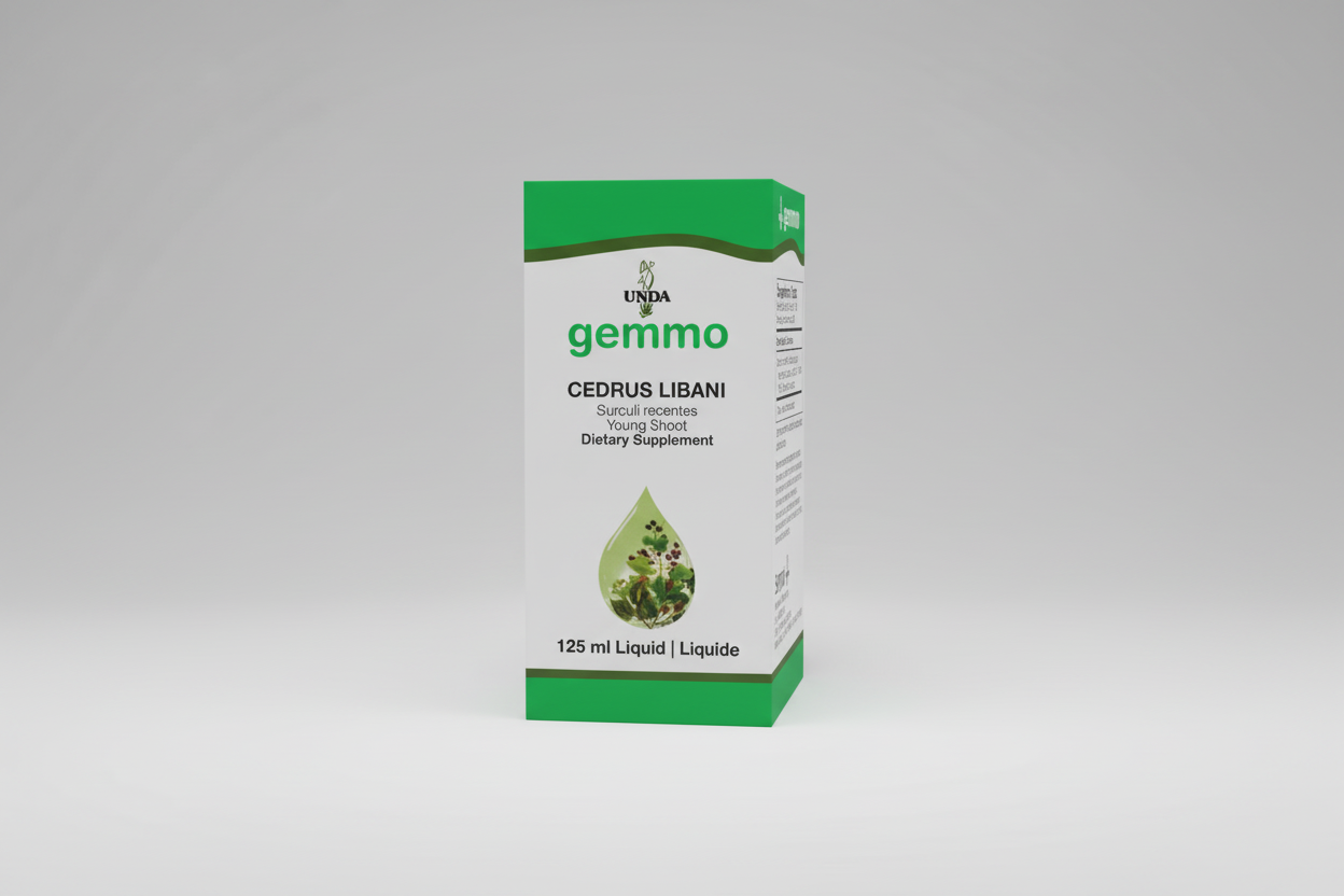 Gemmo Zea Mays dietary supplement bottle with green label