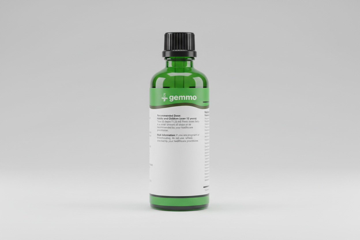 Gemma UNDA supplement label with recommended dose and risk information.
